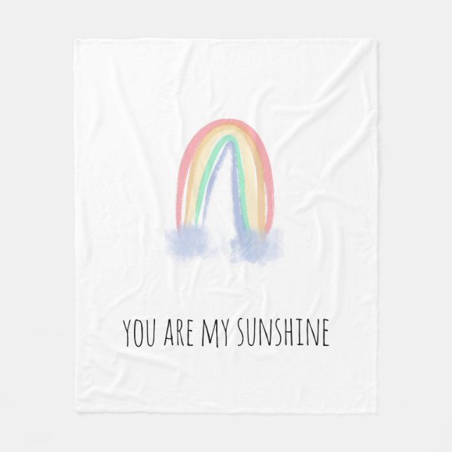 Couverture Polaire You are my sunshine watercolor painted rainbow (Devant)