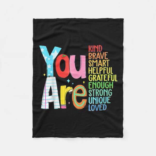 Couverture Polaire You Are Smart Brave Strong Kind Loved Motivation T (Devant)