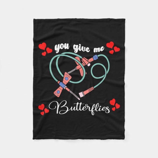Couverture Polaire You Give Me Butterflies Phlebotomist Pbt Valentine (Devant)