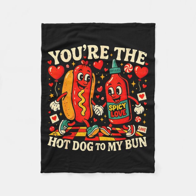 Couverture Polaire You’re The Hot Dog To My Bun Funny Valentine Coupl (Devant)