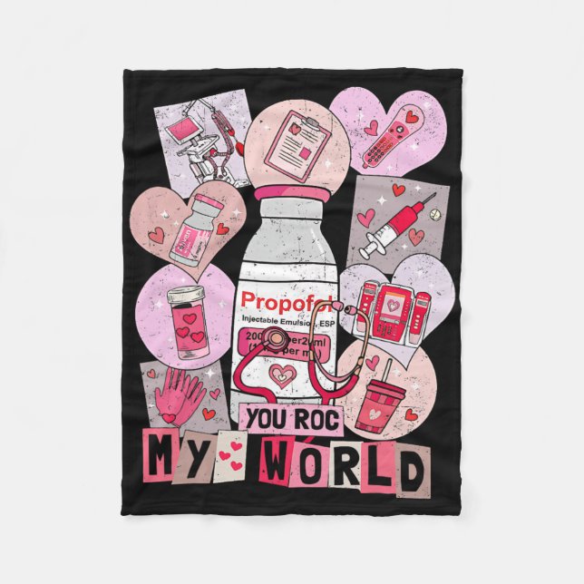 Couverture Polaire You Rock My World Heart Nurse Love Hospital Valent (Devant)