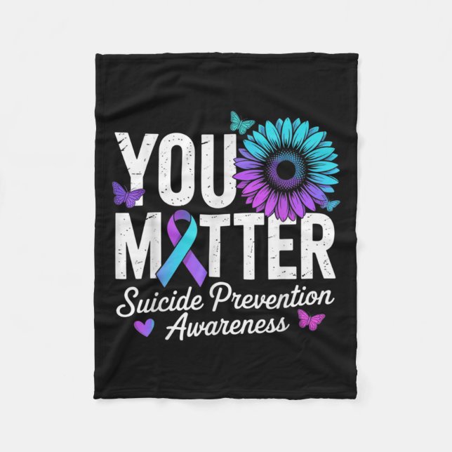 Couverture Polaire You Suicide Prevention Awareness Teal &amp; Purple (Devant)