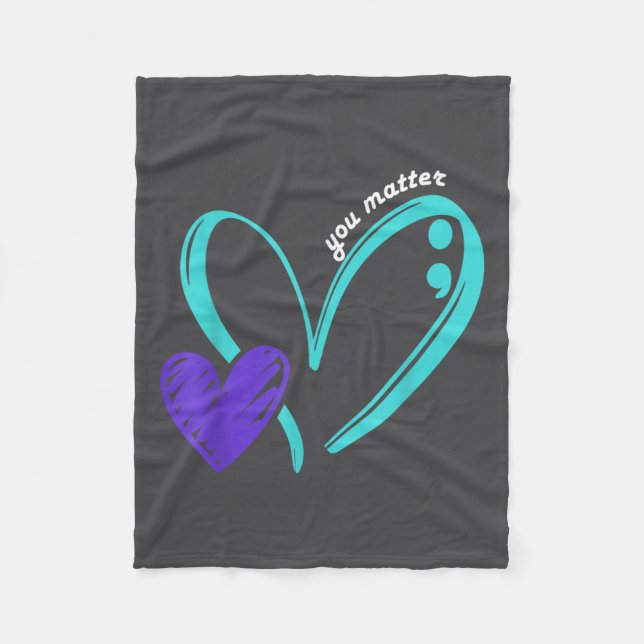 Couverture Polaire You Suicide Prevention Awareness Teal Purple Heart (Devant)