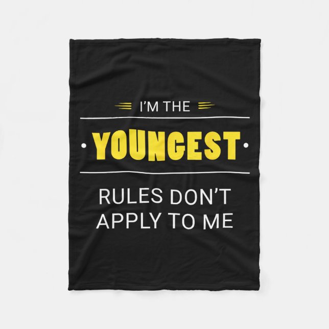 Couverture Polaire Youngest Child Rules Don't Apply To Me Funny Sibli (Devant)