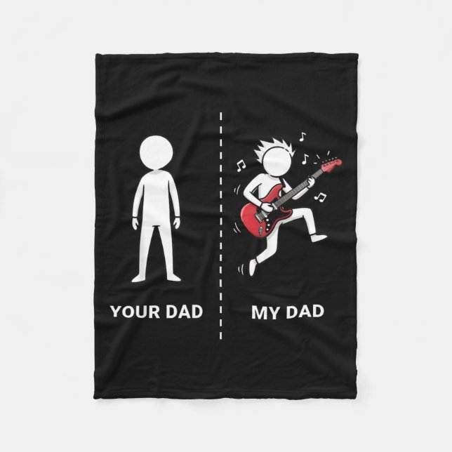 Couverture Polaire Your Dad My Dad Funny B Guitar Lover Musician Sarc (Devant)