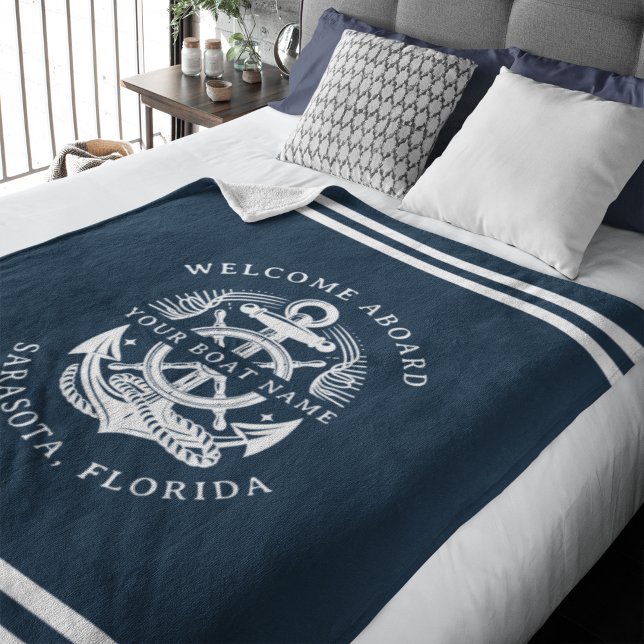 Couverture Polaire Your Name of Boat Ancient Anchor (Créateur téléchargé)