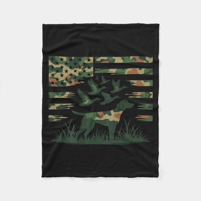 Couverture Polaire Youth Camo Mallard Duck Hunting Dog Camouflage Ame (Devant)