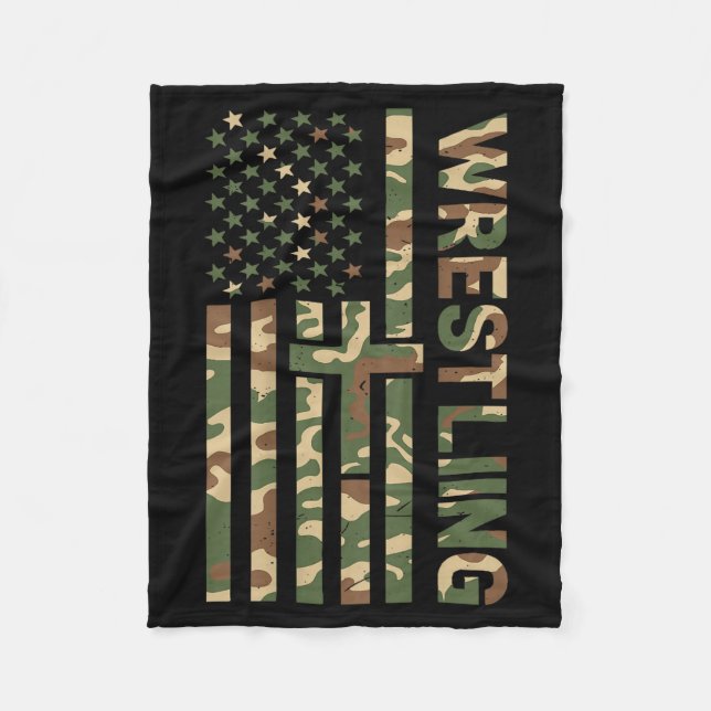 Couverture Polaire Youth Camo Wrestling American Flag Us Patriotic Bo (Devant)