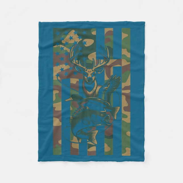 Couverture Polaire Youth Cross Camo Hunting Fishing B Deer Duck Camou (Devant)