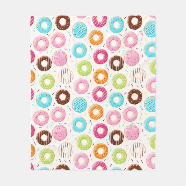 Couverture Polaire Yummy coloré arroser beignets motif (Devant)