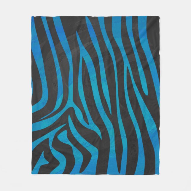 Couverture Polaire Zebra Black et Blue Print (Devant)