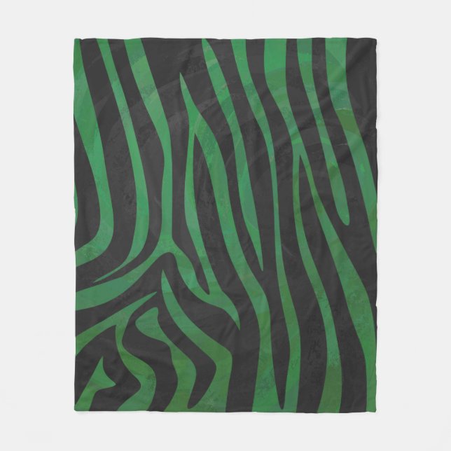 Couverture Polaire Zebra Black et Green Print (Devant)