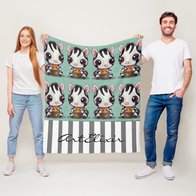 Couverture Polaire Zebra Eating Print (En situation)