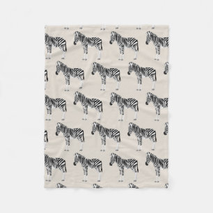 Couverture Polaire Zebra Exotic Animal Motif Beige