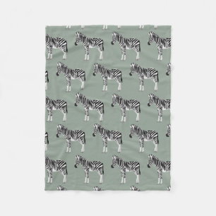 Couverture Polaire Zebra Exotic Animal Motif Sage Green