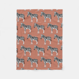 Couverture Polaire Zebra Exotic Animal Motif Terracotta