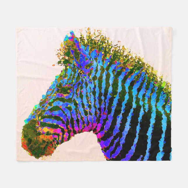 Couverture Polaire Zebra Mosaic Art 1 (Devant (Horizontal))