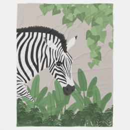 Couverture Polaire Zèbre parmi les feuilles