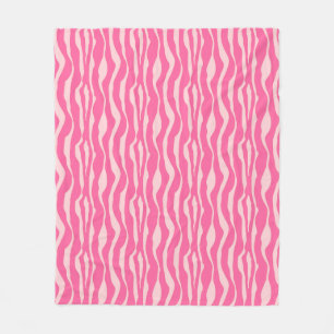 Couverture Polaire Zèbre rayures - Fuchsia et rose clair