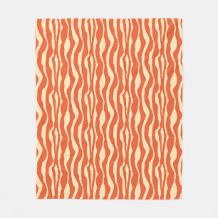 Couverture Polaire Zèbre rayures - Mandarin et orange clair