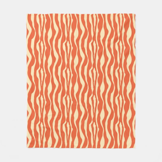 Couverture Polaire Zèbre rayures - Mandarin et orange clair (Devant)