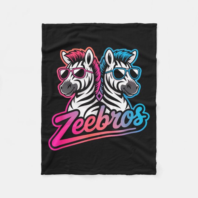 Couverture Polaire Zeebros Cute Zebra Duo Design For Zebros Lovers  (Devant)