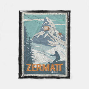 Couverture Polaire Zermatt Suisse Hiver Ski Snowboard Ski