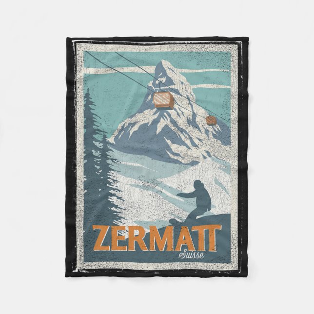 Couverture Polaire Zermatt Suisse Hiver Ski Snowboard Ski (Devant)