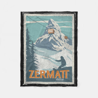 Couverture Polaire Zermatt Suisse Ski d'hiver Snowboard Ski