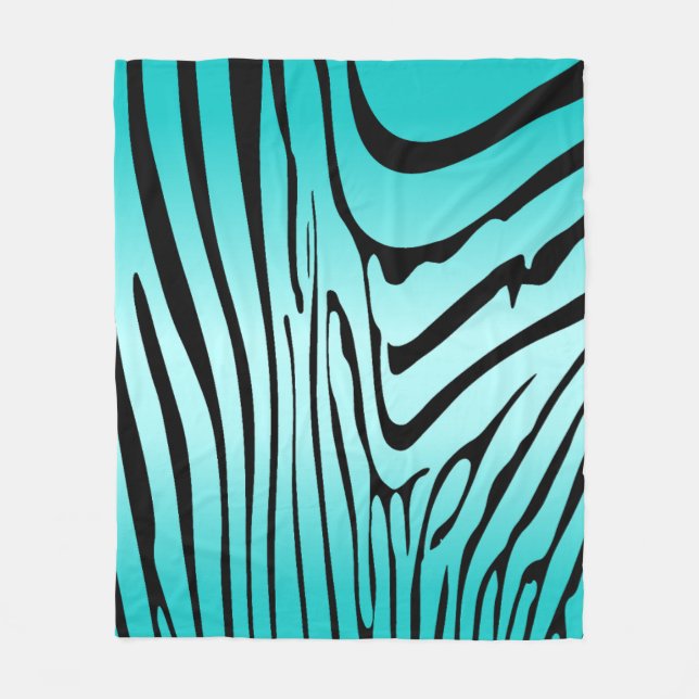 Couverture Polaire Zesty Zebra Cyan (Devant)
