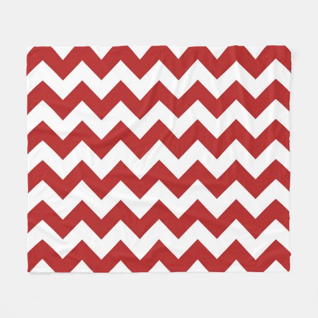 Couverture Polaire Zigzag blanc et rouge horizontal (Devant (Horizontal))