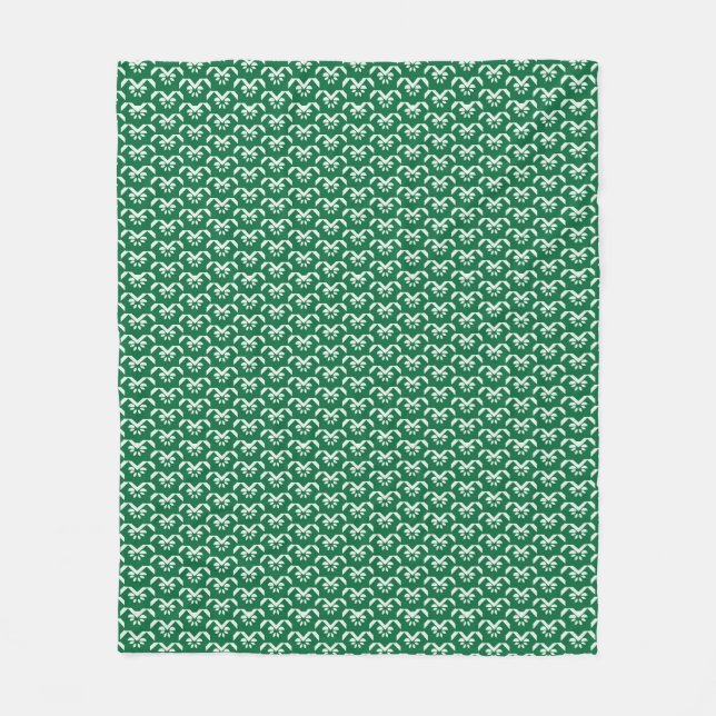 Couverture Polaire Zigzag floral vert (Devant)