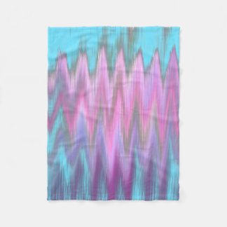 Couverture Polaire Zigzag Girly turquoise rose abstrait d'Ikat