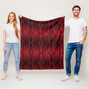 Couverture Polaire Zigzag ikat rouge et noir