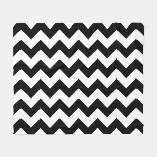 Couverture Polaire Zigzag noir et blanc horizontal