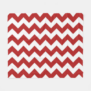 Couverture Polaire Zigzag rouge et blanc horizontal