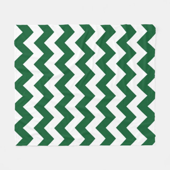 Couverture Polaire Zigzag vert et blanc (Devant (Horizontal))