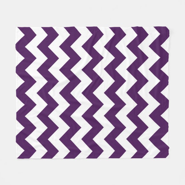 Couverture Polaire Zigzag violet et blanc (Devant (Horizontal))