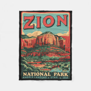 Couverture Polaire Zion National Park Utah Angels Landing Vintage Hik