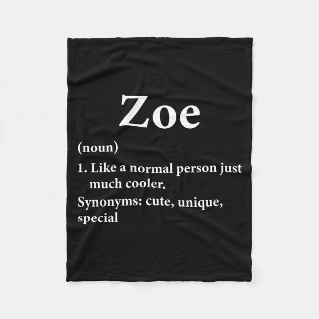 Couverture Polaire Zoe Name Definition Funny D  (Devant)
