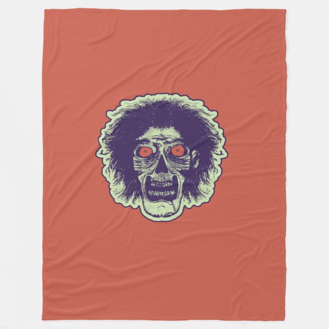 Couverture Polaire ZOMBIE Orange Eyes vert cheveux (Devant)