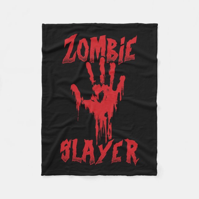 Couverture Polaire Zombie Slayer sanglant chasse main Zombies Hallowe (Devant)