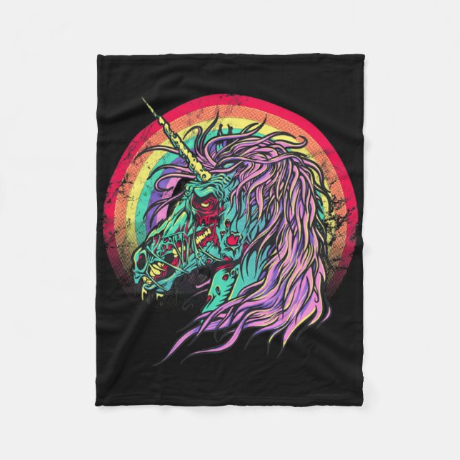 Couverture Polaire Zombie Unicorn (Devant)