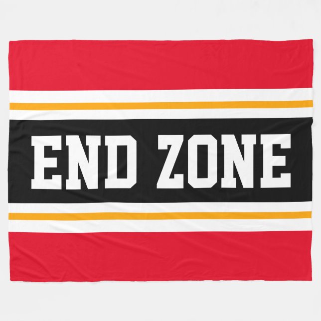 Couverture Polaire ZONE FIN Bright Red Jaune Black Football Stripes (Devant (Horizontal))