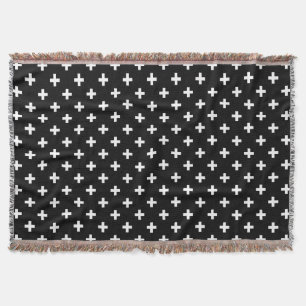 Couverture Polka blanche croise sur noir