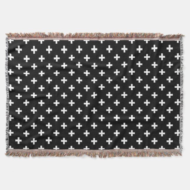 Couverture Polka blanche croise sur noir (Devant)