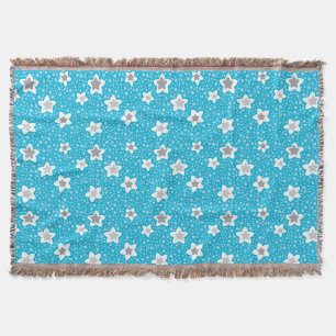 Couverture Polka bleu paradisiaque point rétro avec étoiles