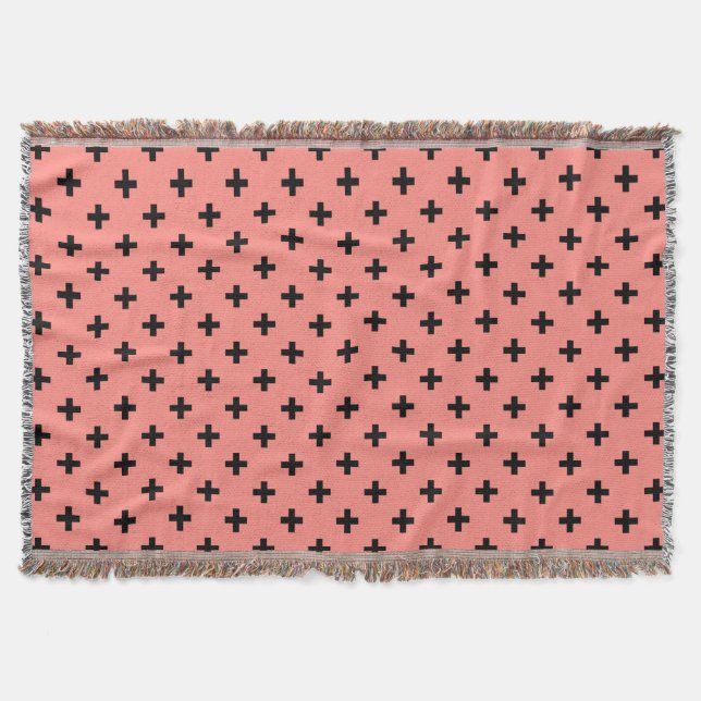 Couverture Polka noire croise sur pêche (Devant)