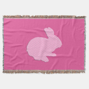 Couverture Polka rose Point Silhouette Bunny Jetez la couvert