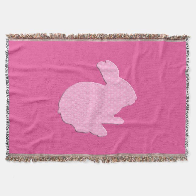 Couverture Polka rose Point Silhouette Bunny Jetez la couvert (Devant)